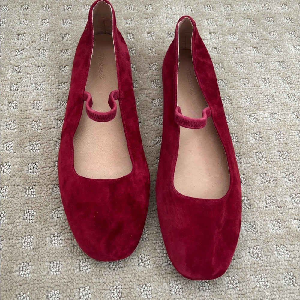 Madewell Elegant Red Suede Women's Flats